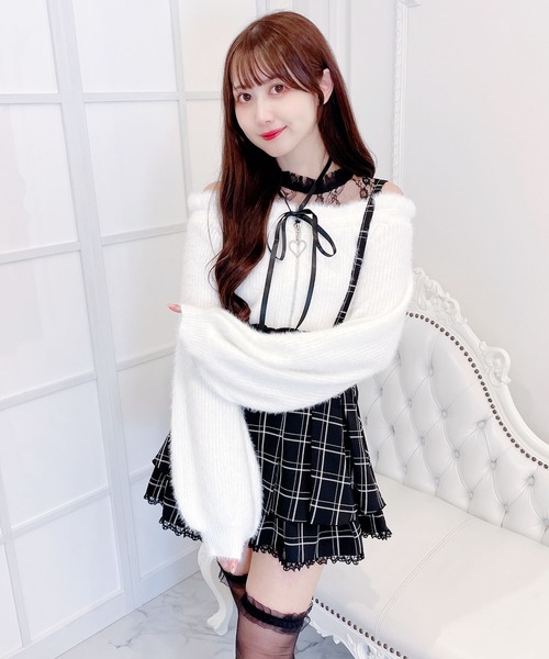 MA*RS(アメーバーマーズ)の「肩開きシャギーニットトップス(ニット/セーター・レディース・ホワイト/ブラック/ピンク・FREE)」の15枚目の写真