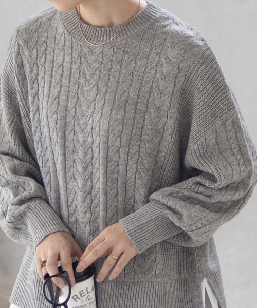 NAVY(ネイビー)の「nAvy 洗えるニット フェイクレイヤードプルオーバー(ニット/セーター・レディース・レッド系その他/ロイヤルブルー/ブラック/杢グレー・フリー)」の1枚目の写真