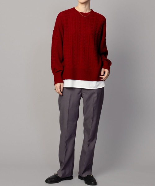 NAVY(ネイビー)の「nAvy 洗えるニット フェイクレイヤードプルオーバー(ニット/セーター・レディース・レッド系その他/ロイヤルブルー/ブラック/杢グレー・フリー)」の8枚目の写真
