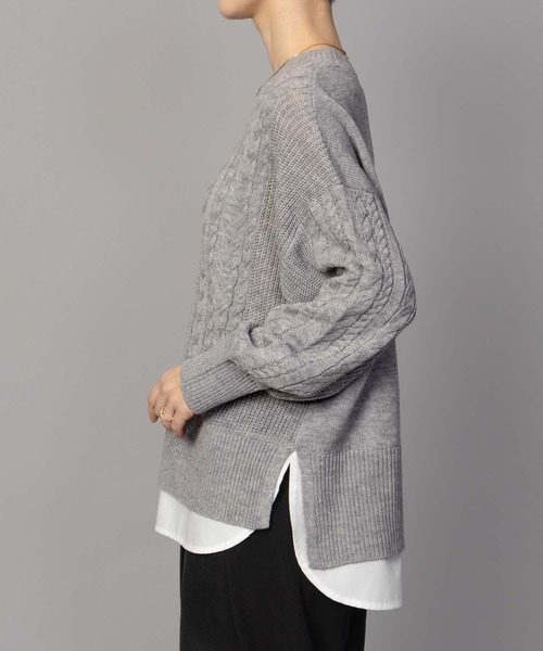NAVY(ネイビー)の「nAvy 洗えるニット フェイクレイヤードプルオーバー(ニット/セーター・レディース・レッド系その他/ロイヤルブルー/ブラック/杢グレー・フリー)」の10枚目の写真