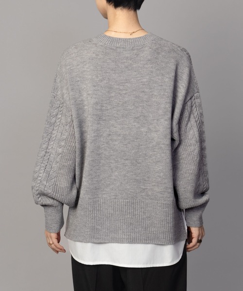NAVY(ネイビー)の「nAvy 洗えるニット フェイクレイヤードプルオーバー(ニット/セーター・レディース・レッド系その他/ロイヤルブルー/ブラック/杢グレー・フリー)」の11枚目の写真