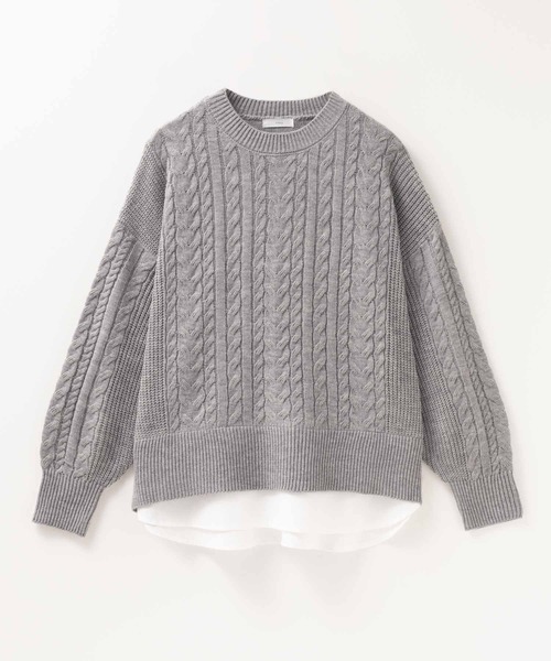 NAVY(ネイビー)の「nAvy 洗えるニット フェイクレイヤードプルオーバー(ニット/セーター・レディース・レッド系その他/ロイヤルブルー/ブラック/杢グレー・フリー)」の14枚目の写真