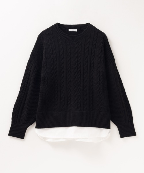 NAVY(ネイビー)の「nAvy 洗えるニット フェイクレイヤードプルオーバー(ニット/セーター・レディース・レッド系その他/ロイヤルブルー/ブラック/杢グレー・フリー)」の16枚目の写真