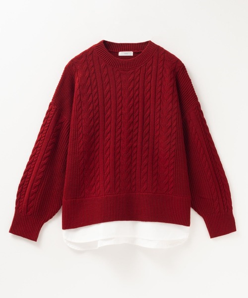 NAVY(ネイビー)の「nAvy 洗えるニット フェイクレイヤードプルオーバー(ニット/セーター・レディース・レッド系その他/ロイヤルブルー/ブラック/杢グレー・フリー)」の20枚目の写真