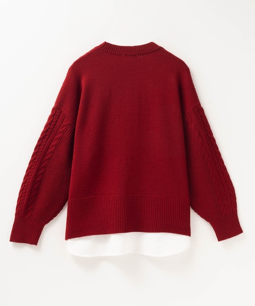 NAVY(ネイビー)の「nAvy 洗えるニット フェイクレイヤードプルオーバー(ニット/セーター・レディース・レッド系その他/ロイヤルブルー/ブラック/杢グレー・フリー)」の21枚目の写真