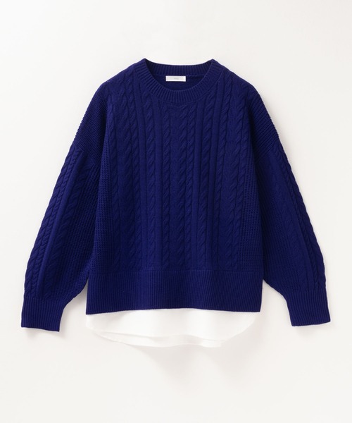 NAVY(ネイビー)の「nAvy 洗えるニット フェイクレイヤードプルオーバー(ニット/セーター・レディース・レッド系その他/ロイヤルブルー/ブラック/杢グレー・フリー)」の18枚目の写真