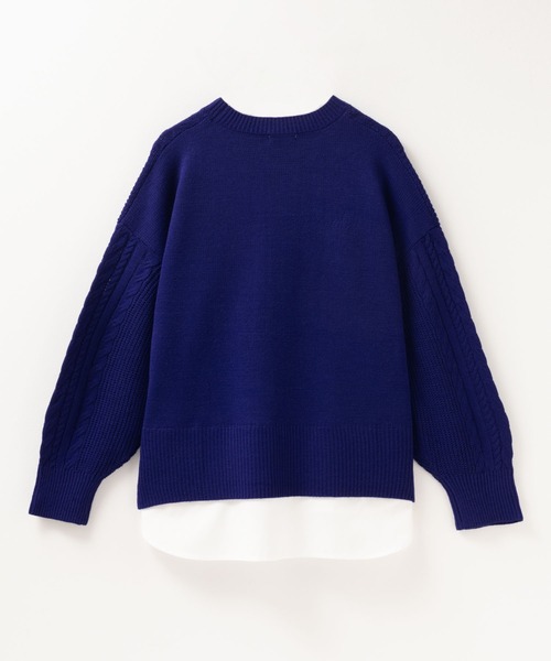 NAVY(ネイビー)の「nAvy 洗えるニット フェイクレイヤードプルオーバー(ニット/セーター・レディース・レッド系その他/ロイヤルブルー/ブラック/杢グレー・フリー)」の19枚目の写真