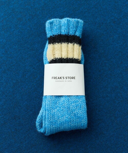 FREAK'S STORE(フリークスストア)の「HAND KNIT SOCKS(ソックス/靴下・メンズ・ネイビー/ブラック/サックスブルー・ONE SIZE)」の3枚目の写真