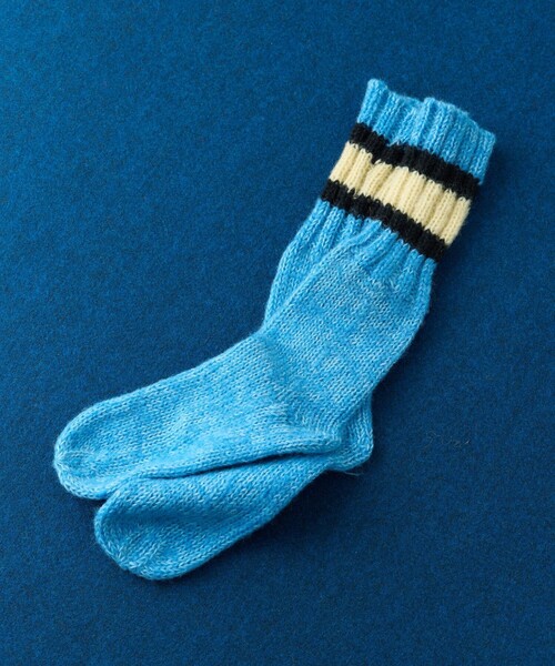 FREAK'S STORE(フリークスストア)の「HAND KNIT SOCKS(ソックス/靴下・メンズ・ネイビー/ブラック/サックスブルー・ONE SIZE)」の5枚目の写真
