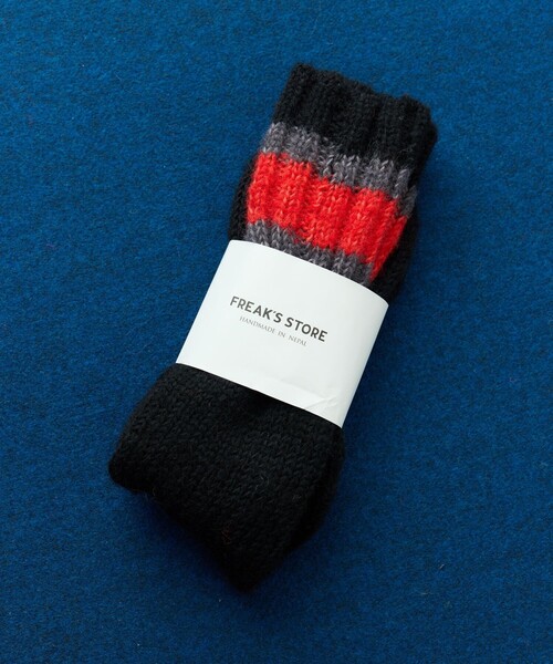 FREAK'S STORE(フリークスストア)の「HAND KNIT SOCKS(ソックス/靴下・メンズ・ネイビー/ブラック/サックスブルー・ONE SIZE)」の8枚目の写真