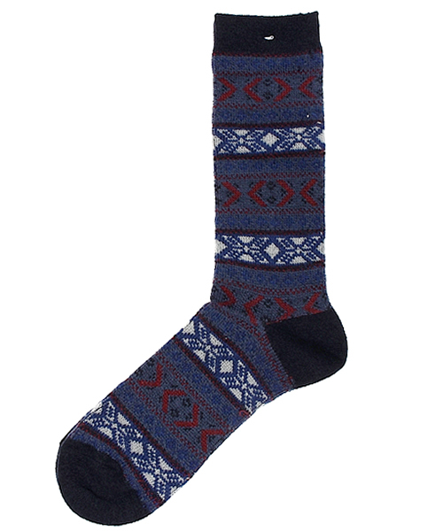 ANONYMOUSISM（アノニマスイズム）の「ANONYMOUS ISM: ウール ジャガード クルーソックス（ソックス/靴下・メンズ・グレー/ダークグレー/ブラウン/ネイビー・ONE SIZE）」の4枚目の写真