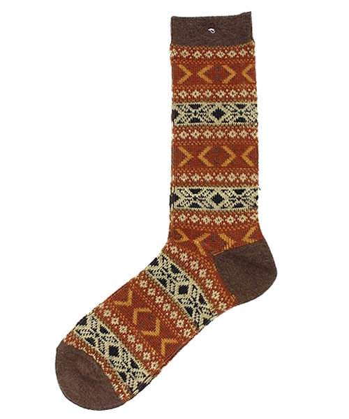 ANONYMOUSISM（アノニマスイズム）の「ANONYMOUS ISM: ウール ジャガード クルーソックス（ソックス/靴下・メンズ・グレー/ダークグレー/ブラウン/ネイビー・ONE SIZE）」の3枚目の写真