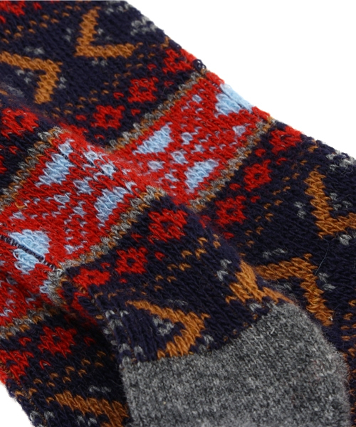 ANONYMOUSISM（アノニマスイズム）の「ANONYMOUS ISM: ウール ジャガード クルーソックス（ソックス/靴下・メンズ・グレー/ダークグレー/ブラウン/ネイビー・ONE SIZE）」の7枚目の写真