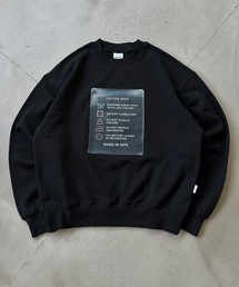TAG DESIGN PRINT SHORT SWEAT/ タグデザインプリントショートスウェット