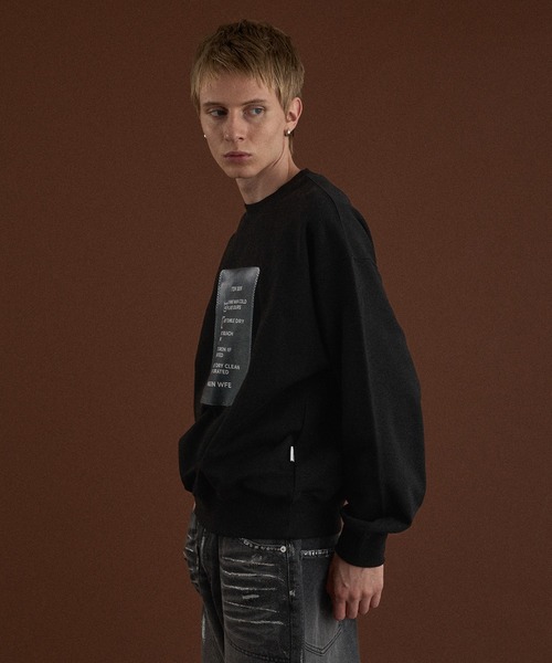 WISH FOR EVER(ウィッシュフォーエバー)の「TAG DESIGN PRINT SHORT SWEAT/ タグデザインプリントショートスウェット(スウェット・メンズ・ブラック/ライトグレー/ネイビー・SMALL/MEDIUM/LARGE)」の14枚目の写真