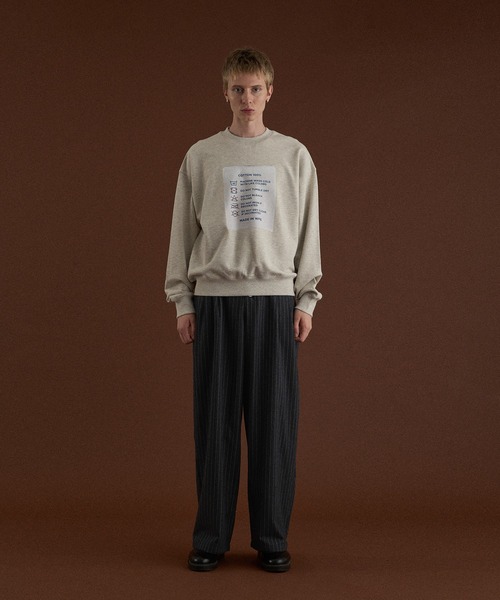 WISH FOR EVER(ウィッシュフォーエバー)の「TAG DESIGN PRINT SHORT SWEAT/ タグデザインプリントショートスウェット(スウェット・メンズ・ブラック/ライトグレー/ネイビー・SMALL/MEDIUM/LARGE)」の10枚目の写真