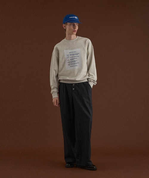 WISH FOR EVER(ウィッシュフォーエバー)の「TAG DESIGN PRINT SHORT SWEAT/ タグデザインプリントショートスウェット(スウェット・メンズ・ブラック/ライトグレー/ネイビー・SMALL/MEDIUM/LARGE)」の22枚目の写真