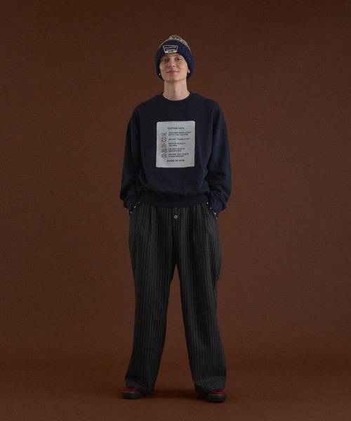 WISH FOR EVER(ウィッシュフォーエバー)の「TAG DESIGN PRINT SHORT SWEAT/ タグデザインプリントショートスウェット(スウェット・メンズ・ブラック/ライトグレー/ネイビー・SMALL/MEDIUM/LARGE)」の11枚目の写真