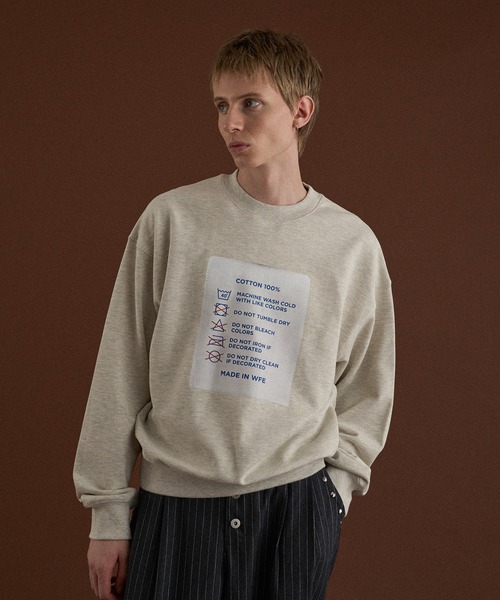 WISH FOR EVER(ウィッシュフォーエバー)の「TAG DESIGN PRINT SHORT SWEAT/ タグデザインプリントショートスウェット(スウェット・メンズ・ブラック/ライトグレー/ネイビー・SMALL/MEDIUM/LARGE)」の5枚目の写真