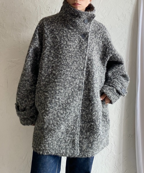 She's Closet(シーズクローゼット)の「フェイクリングウール3WAYミドル丈スタンドカラーステンカラーコート(ステンカラーコート・レディース・グレー系その他/ブラウン系その他/ブラック/ベージュ系その他・FREE)」の2枚目の写真