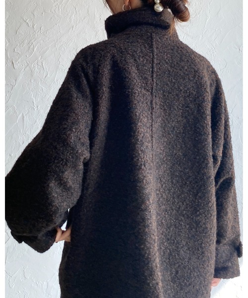 She's Closet(シーズクローゼット)の「フェイクリングウール3WAYミドル丈スタンドカラーステンカラーコート(ステンカラーコート・レディース・グレー系その他/ブラウン系その他/ブラック/ベージュ系その他・FREE)」の7枚目の写真