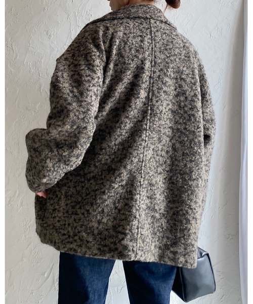 She's Closet(シーズクローゼット)の「フェイクリングウール3WAYミドル丈スタンドカラーステンカラーコート(ステンカラーコート・レディース・グレー系その他/ブラウン系その他/ブラック/ベージュ系その他・FREE)」の11枚目の写真