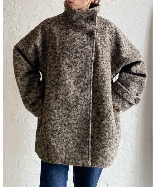 She's Closet(シーズクローゼット)の「フェイクリングウール3WAYミドル丈スタンドカラーステンカラーコート(ステンカラーコート・レディース・グレー系その他/ブラウン系その他/ブラック/ベージュ系その他・FREE)」の12枚目の写真