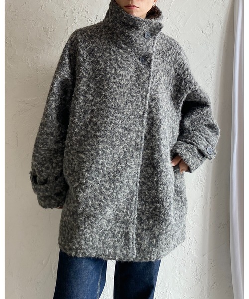 She's Closet(シーズクローゼット)の「フェイクリングウール3WAYミドル丈スタンドカラーステンカラーコート(ステンカラーコート・レディース・グレー系その他/ブラウン系その他/ブラック/ベージュ系その他・FREE)」の15枚目の写真