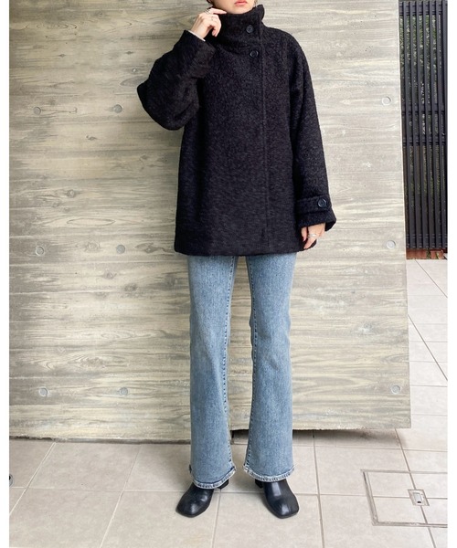 She's Closet(シーズクローゼット)の「フェイクリングウール3WAYミドル丈スタンドカラーステンカラーコート(ステンカラーコート・レディース・グレー系その他/ブラウン系その他/ブラック/ベージュ系その他・FREE)」の18枚目の写真