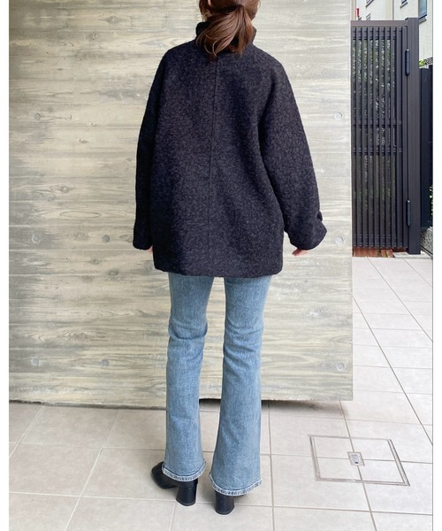 She's Closet(シーズクローゼット)の「フェイクリングウール3WAYミドル丈スタンドカラーステンカラーコート(ステンカラーコート・レディース・グレー系その他/ブラウン系その他/ブラック/ベージュ系その他・FREE)」の20枚目の写真