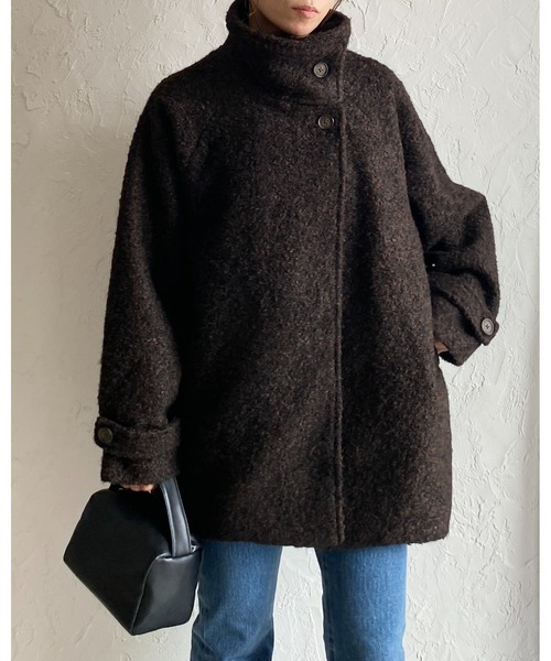 セール】フェイクリングウール3WAYミドル丈スタンドカラーステンカラー