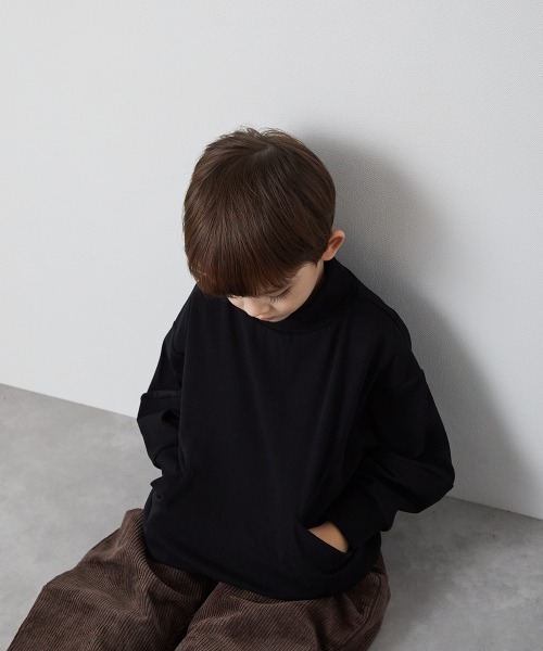 riziere（リジェール）の「モックネックデザインカットソー（Tシャツ/カットソー・キッズ・ブラウン/ブラック/アイボリー・150/140/130/120/110/100/90）」の14枚目の写真