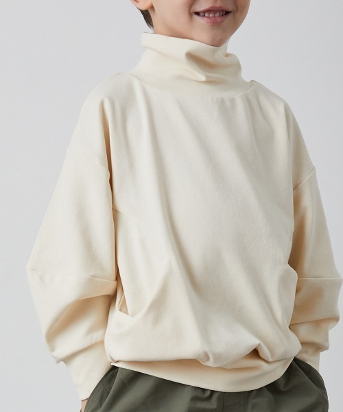 riziere（リジェール）の「モックネックデザインカットソー（Tシャツ/カットソー・キッズ・ブラウン/ブラック/アイボリー・150/140/130/120/110/100/90）」の7枚目の写真