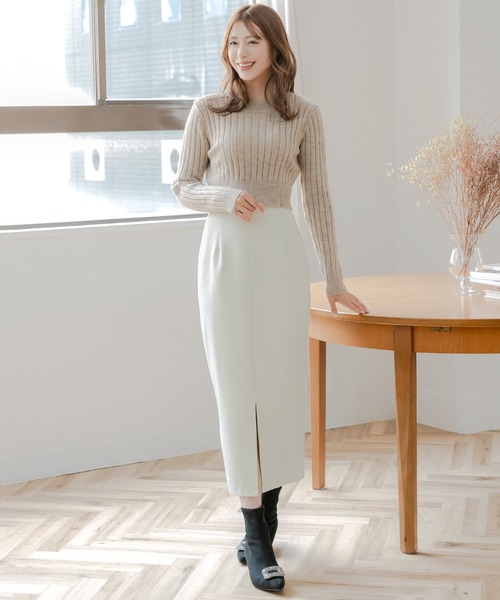 セール】スリットデザイン レザー ロングスカート（スカート）｜JULIA