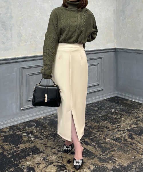 セール】スリットデザイン レザー ロングスカート（スカート）｜JULIA