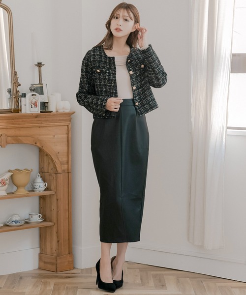 セール】スリットデザイン レザー ロングスカート（スカート）｜JULIA