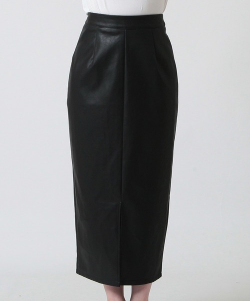ジュリア セール】スリットデザイン レザー ロングスカート（スカート）｜JULIA