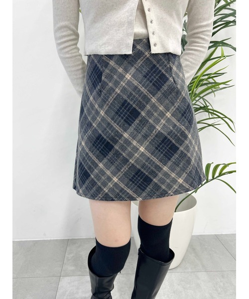 PHILLY（フィリー）の「【PHILLY】起毛チェックスカート（スカート・レディース・ブラウン/グレー・FREE）」の3枚目の写真