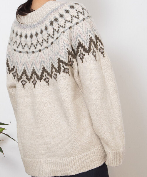 POU DOU DOU（プードゥドゥ）の「求心柄ジャガードニット（ニット/セーター・レディース・アイボリー/モカ/ダークグレー・M）」の17枚目の写真