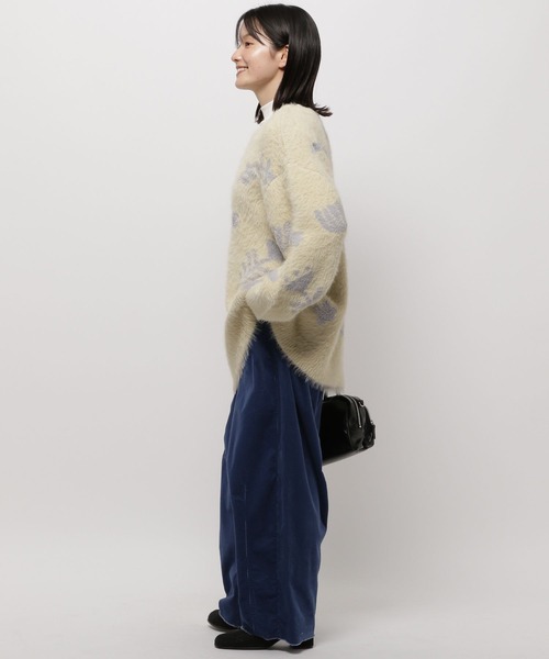 niko and...（ニコアンド）の「アート柄シャギーニットチュニック（チュニック・レディース・オレンジ/アイボリー/チャコール・FREE）」の17枚目の写真