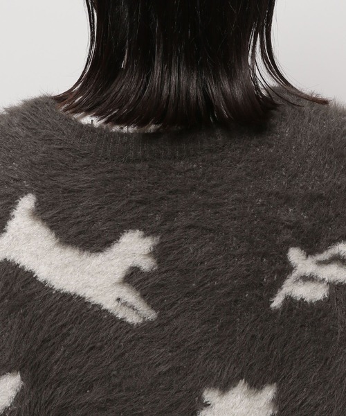 niko and...（ニコアンド）の「アート柄シャギーニットチュニック（チュニック・レディース・オレンジ/アイボリー/チャコール・FREE）」の11枚目の写真