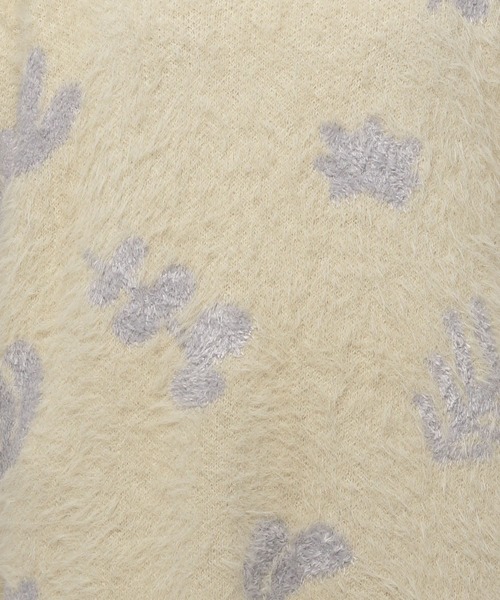 niko and...（ニコアンド）の「アート柄シャギーニットチュニック（チュニック・レディース・オレンジ/アイボリー/チャコール・FREE）」の6枚目の写真