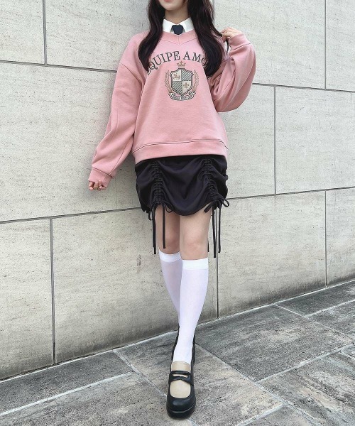 F i.n.t（フィント）の「カレッジロゴ刺繍スウェット/fint　フィント（スウェット・レディース・アイボリー/ピンク/ネイビー・FREE）」の5枚目の写真