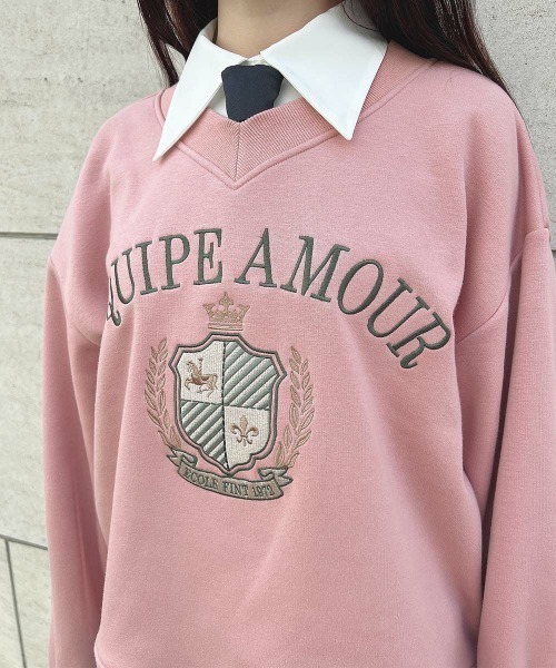 F i.n.t（フィント）の「カレッジロゴ刺繍スウェット/fint　フィント（スウェット・レディース・アイボリー/ピンク/ネイビー・FREE）」の7枚目の写真