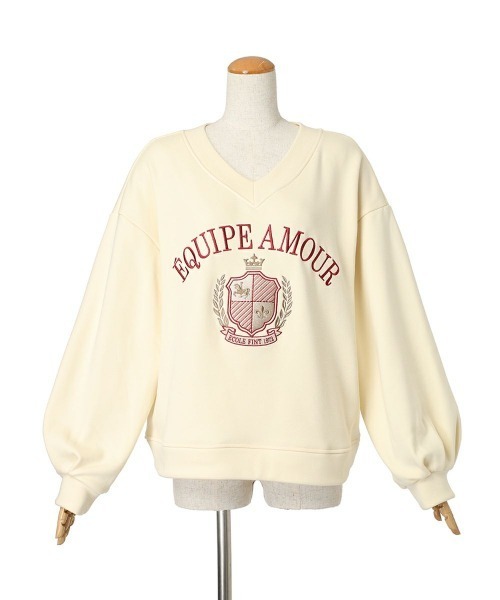 F i.n.t（フィント）の「カレッジロゴ刺繍スウェット/fint　フィント（スウェット・レディース・アイボリー/ピンク/ネイビー・FREE）」の8枚目の写真