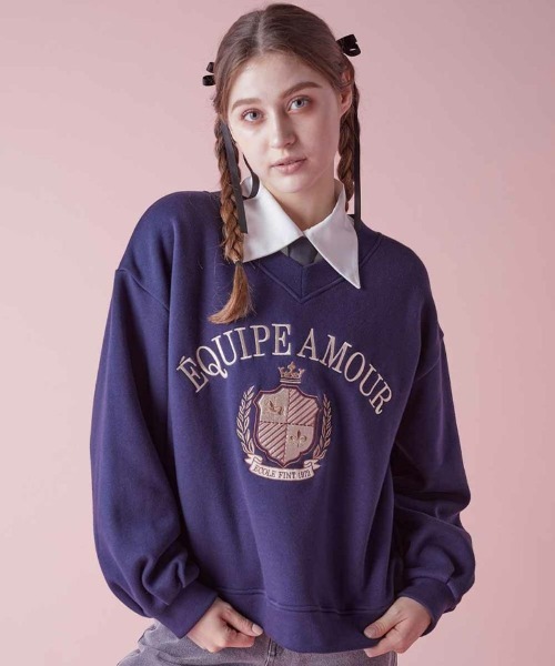 F i.n.t（フィント）の「カレッジロゴ刺繍スウェット/fint　フィント（スウェット・レディース・アイボリー/ピンク/ネイビー・FREE）」の17枚目の写真