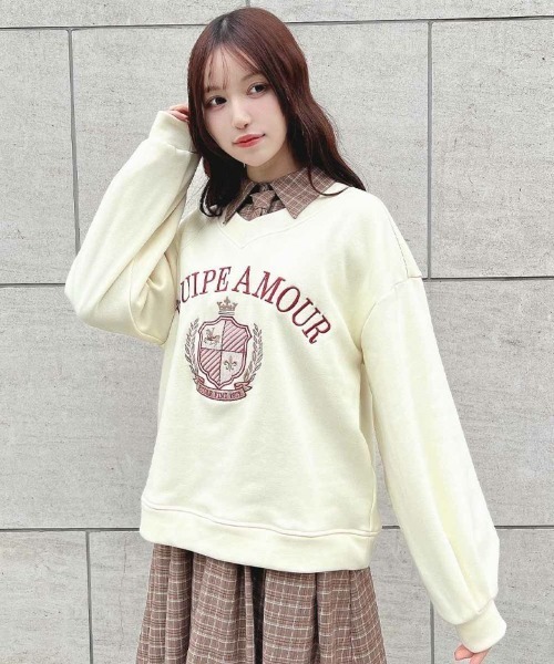 F i.n.t（フィント）の「カレッジロゴ刺繍スウェット/fint　フィント（スウェット・レディース・アイボリー/ピンク/ネイビー・FREE）」の19枚目の写真