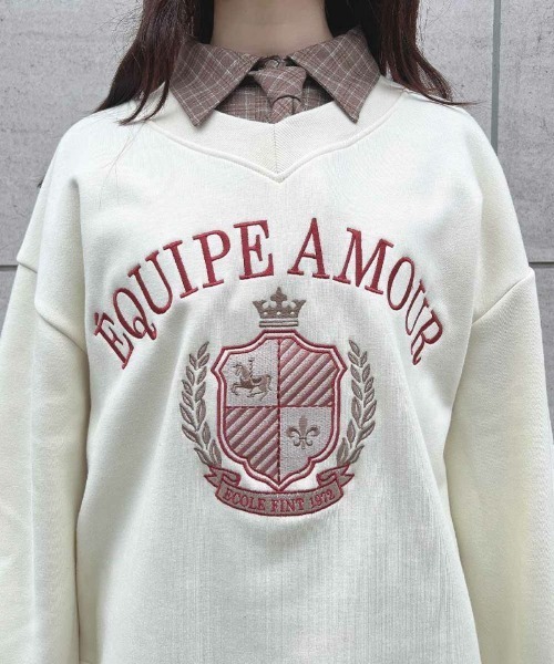 F i.n.t（フィント）の「カレッジロゴ刺繍スウェット/fint　フィント（スウェット・レディース・アイボリー/ピンク/ネイビー・FREE）」の21枚目の写真