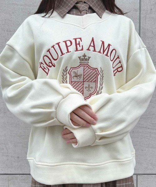 F i.n.t（フィント）の「カレッジロゴ刺繍スウェット/fint　フィント（スウェット・レディース・アイボリー/ピンク/ネイビー・FREE）」の22枚目の写真