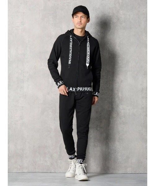 HARUYAMA（ハルヤマ）の「【1PIU1UGUALE3 RELAX】HEM LOGO ロングパンツ 通年（ウノ ピゥ ウノ ウグァーレ トレ）（その他パンツ・メンズ・ブラック/ホワイト・M/L/LL）」の20枚目の写真